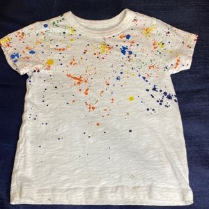 Gender neutral white Tee with paint splattered